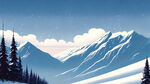梦幻唯美，风景，寒冬，细节刻画，大雪，远处山，广阔天空