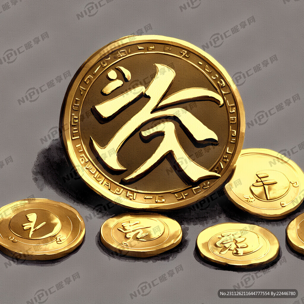 日进斗金 金币 卡通元素