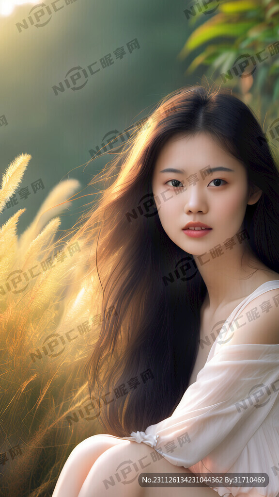 美少女 穿着精美 柔软的光线