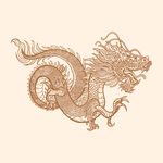 中国龙  新年 版画