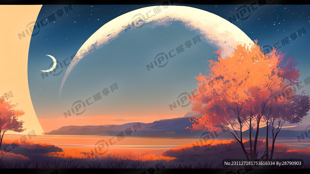 月光 温暖 风景 明亮