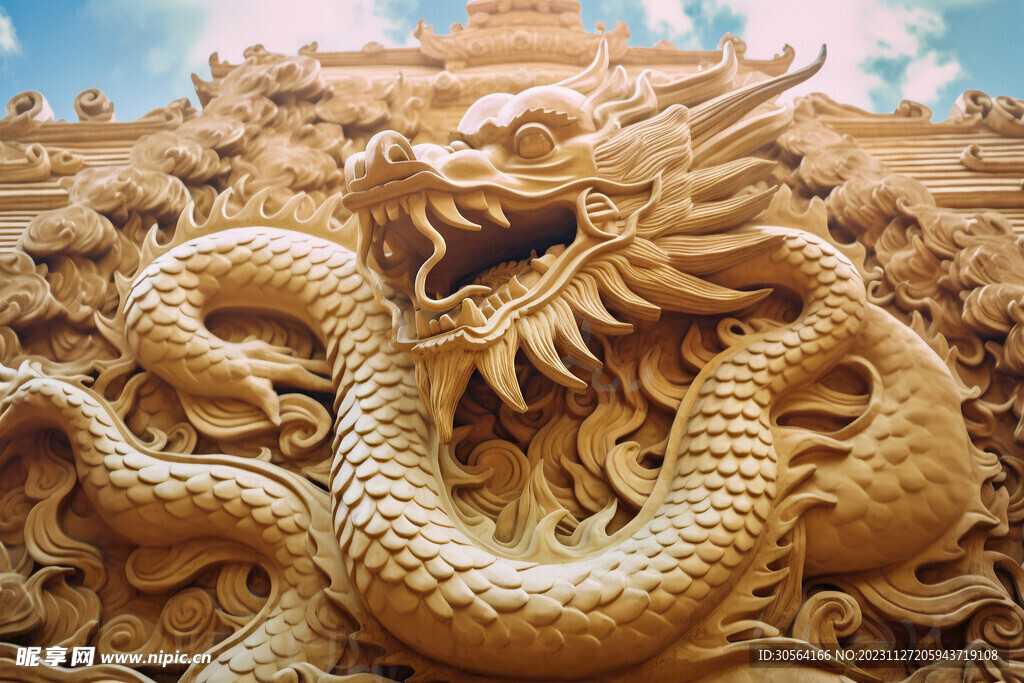 龙年龙复古插画