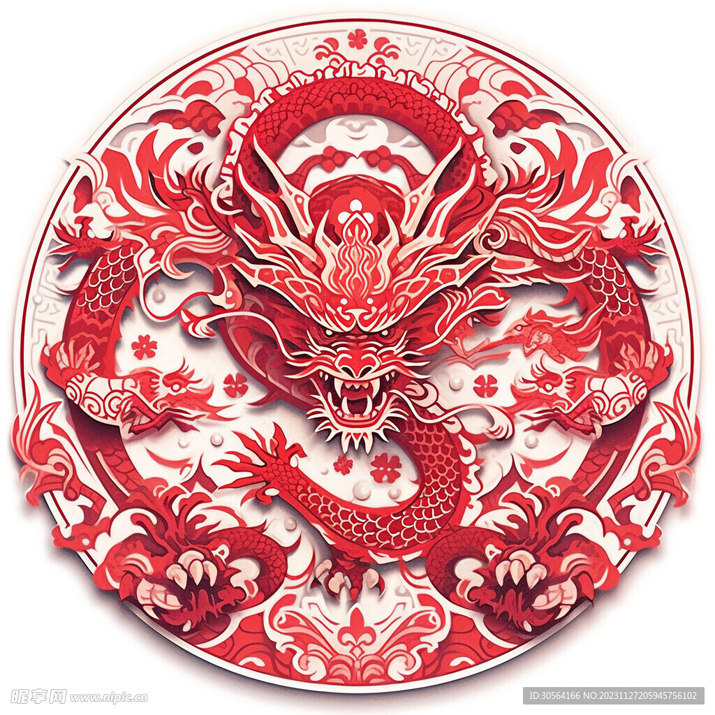 龙年龙复古插画