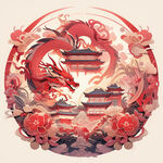 龙复古插画