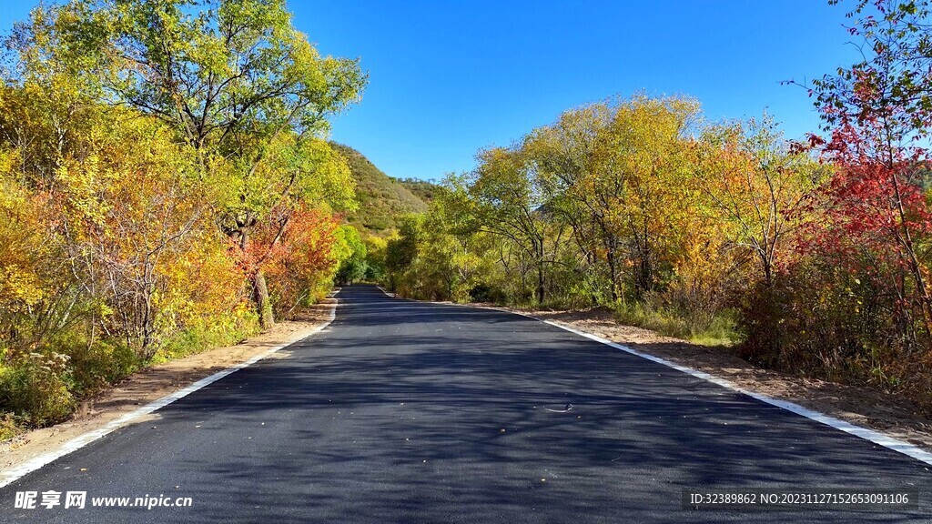 秋天的乡村五彩公路