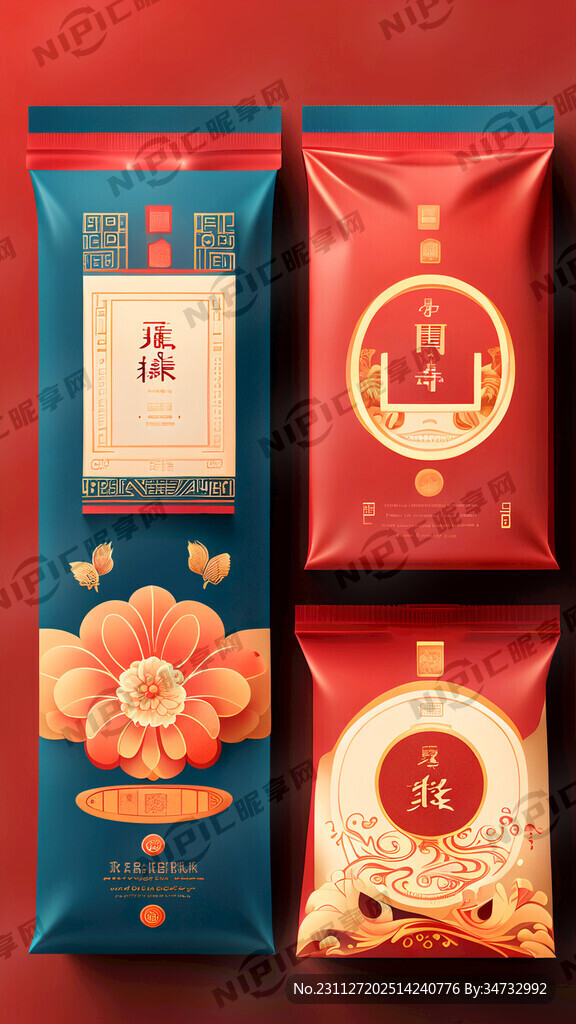 新年咖啡馆包装袋模板