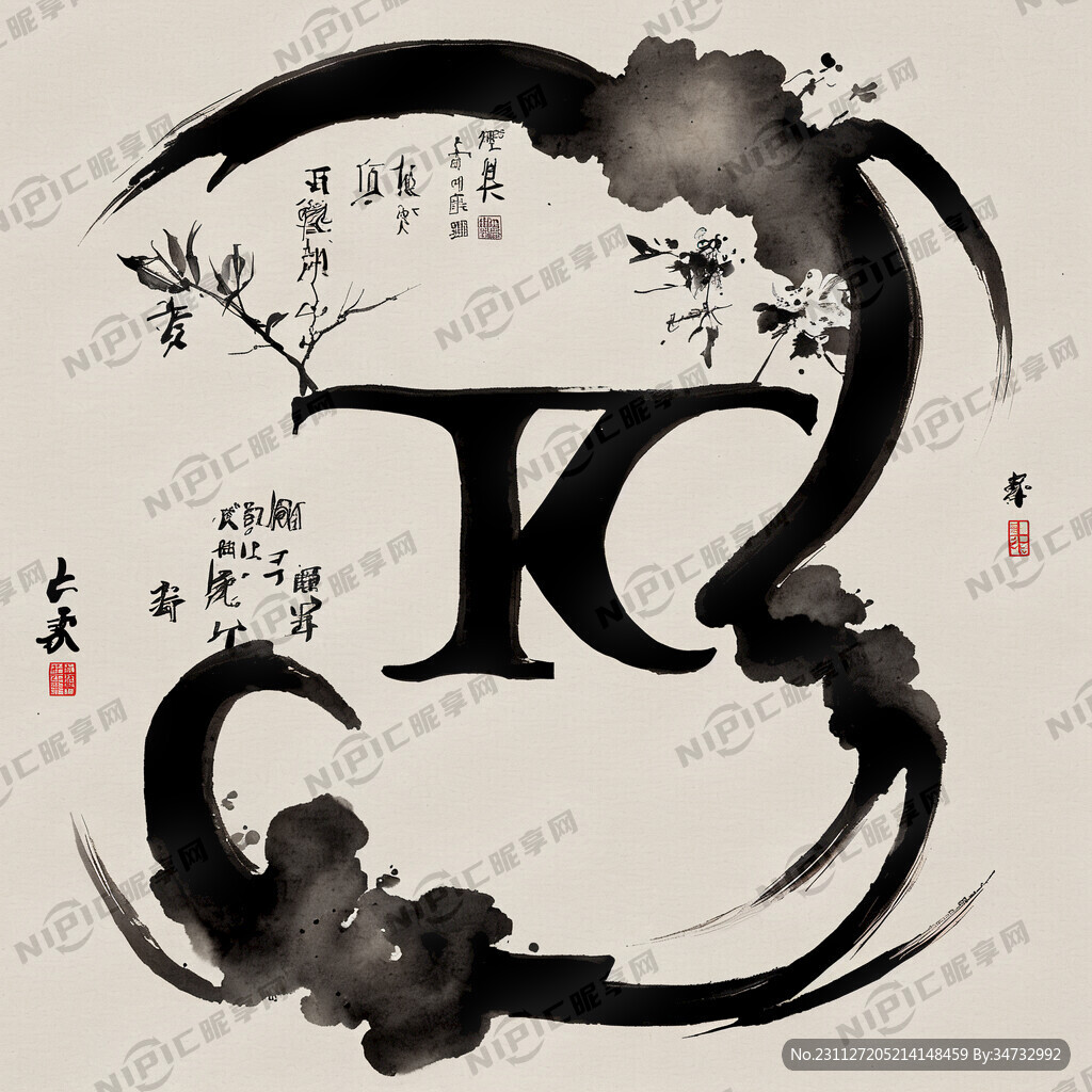水墨字母