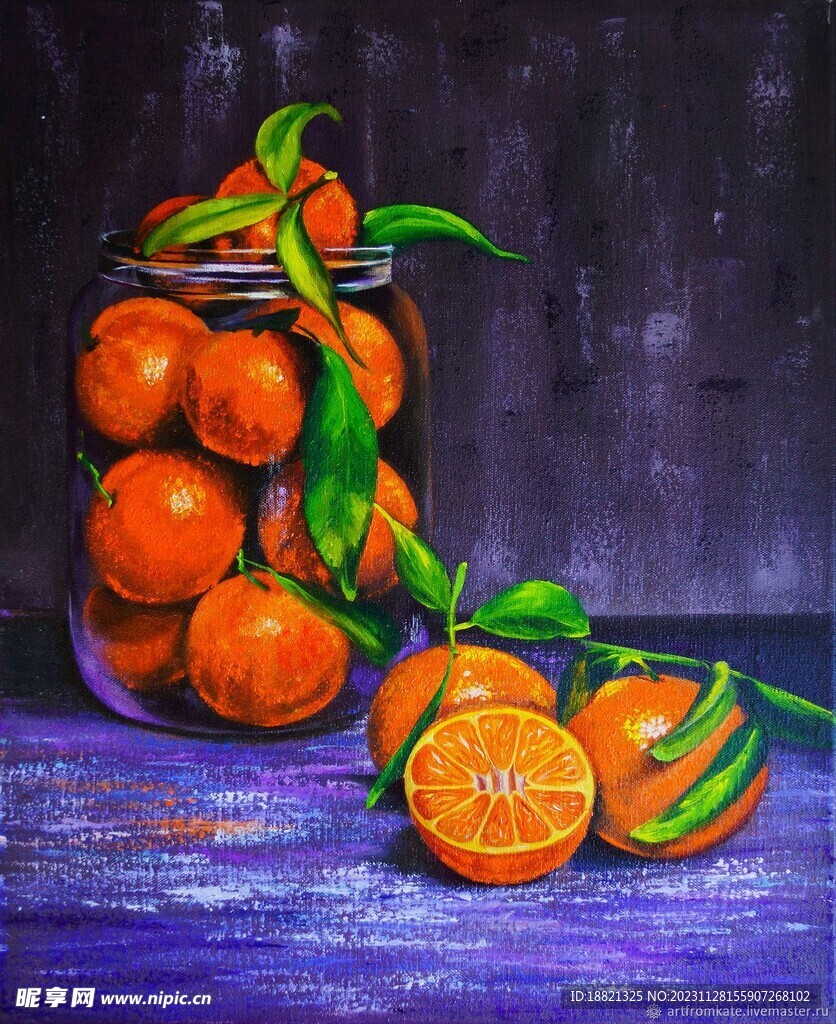 油画橘子