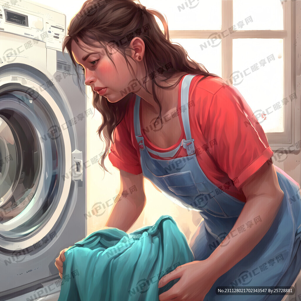 洗衣服 插画