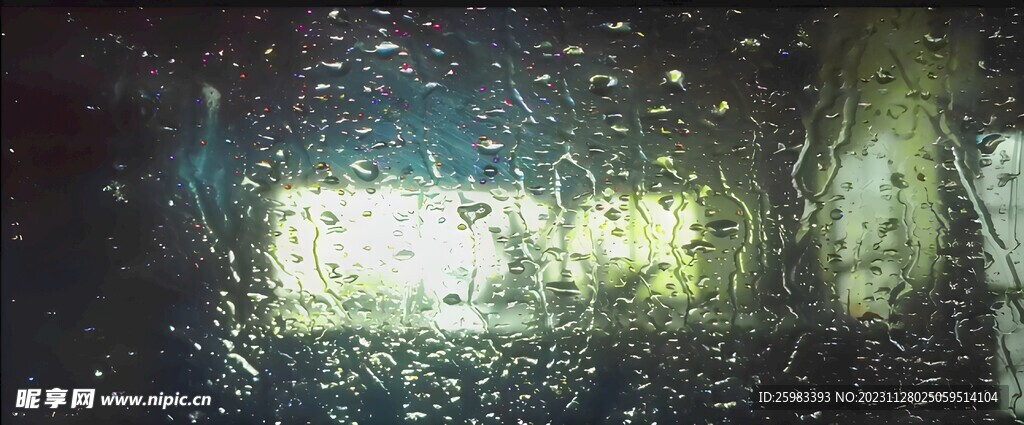 雨中的玻璃窗