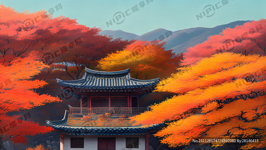韩国青瓦台秋天的风景