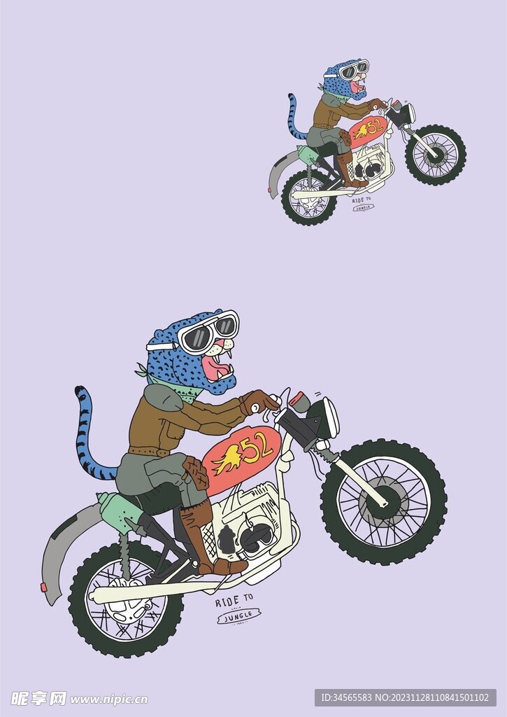 豹子开摩托车