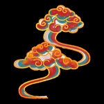 国潮彩色祥云         