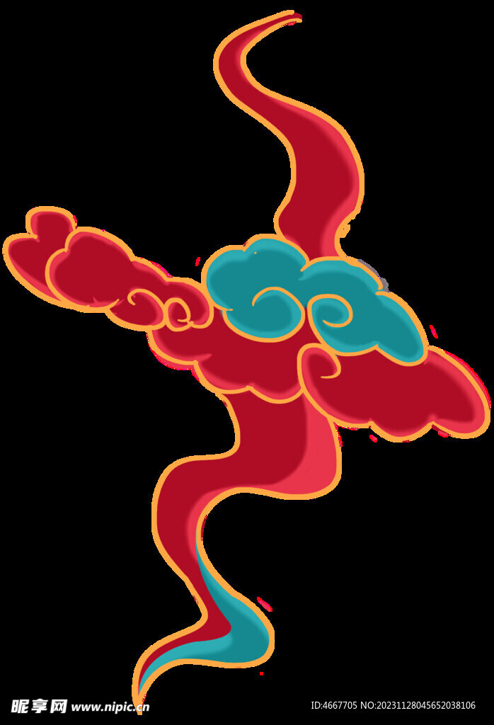 国潮彩色祥云         