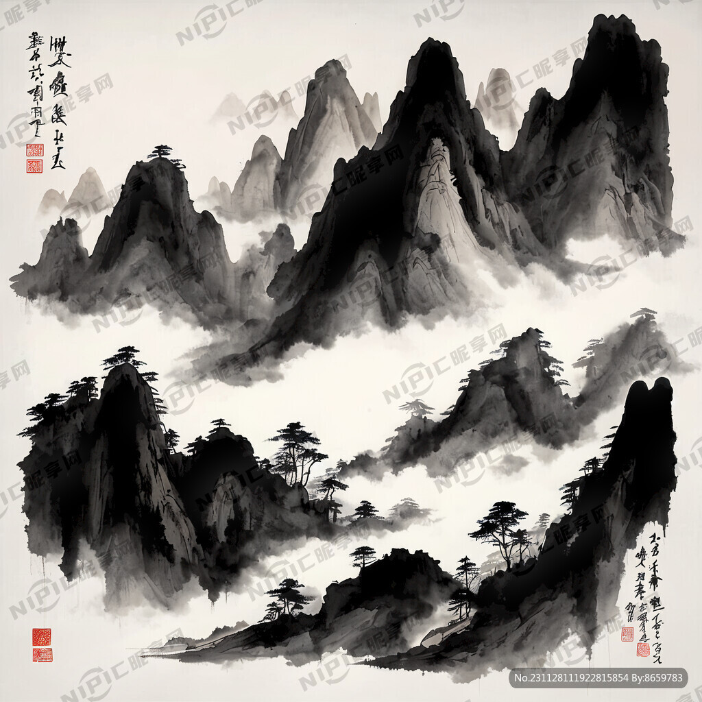 中国风山水画