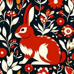 兔子花纹图案