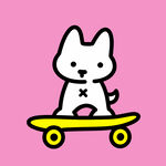 小兔子玩滑板