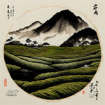 龙，茶叶，采茶，山川，雕刻纹理，茶农