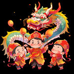 舞龙插画