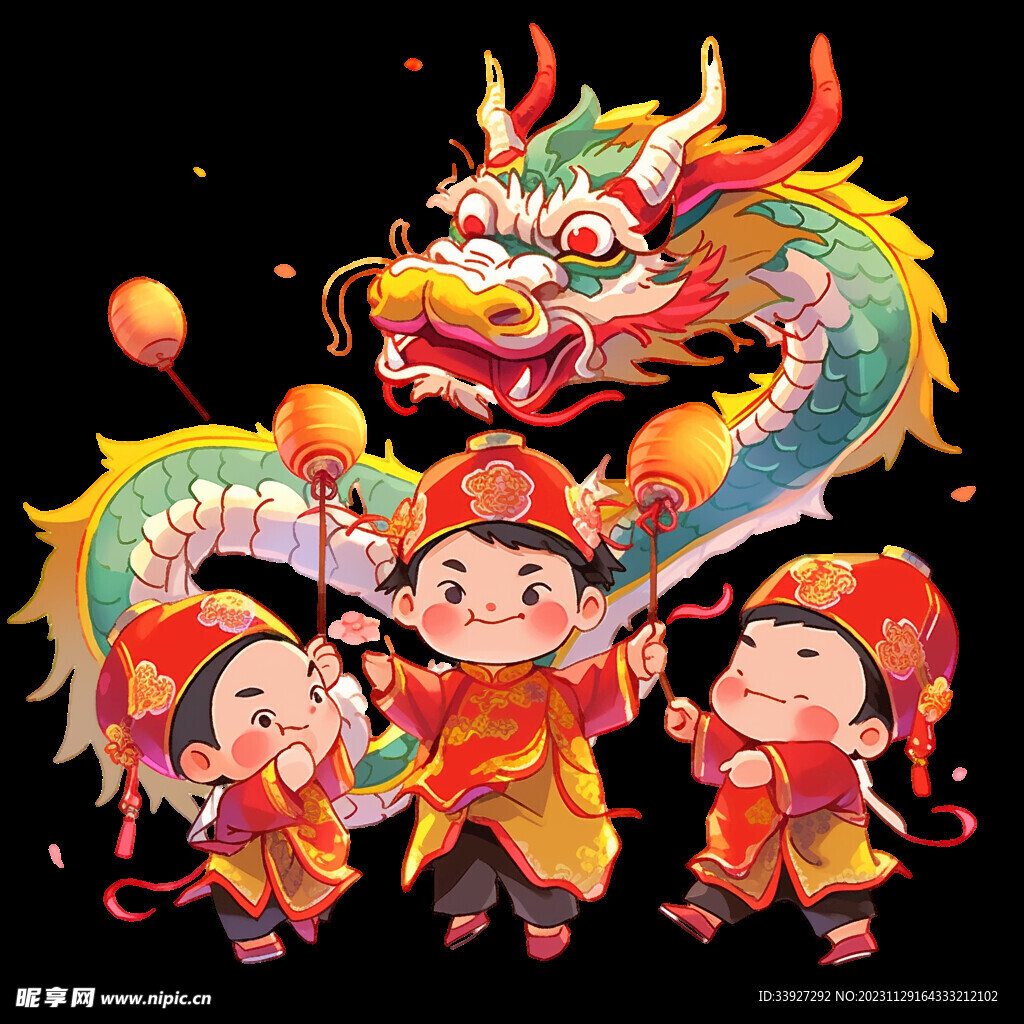舞龙插画