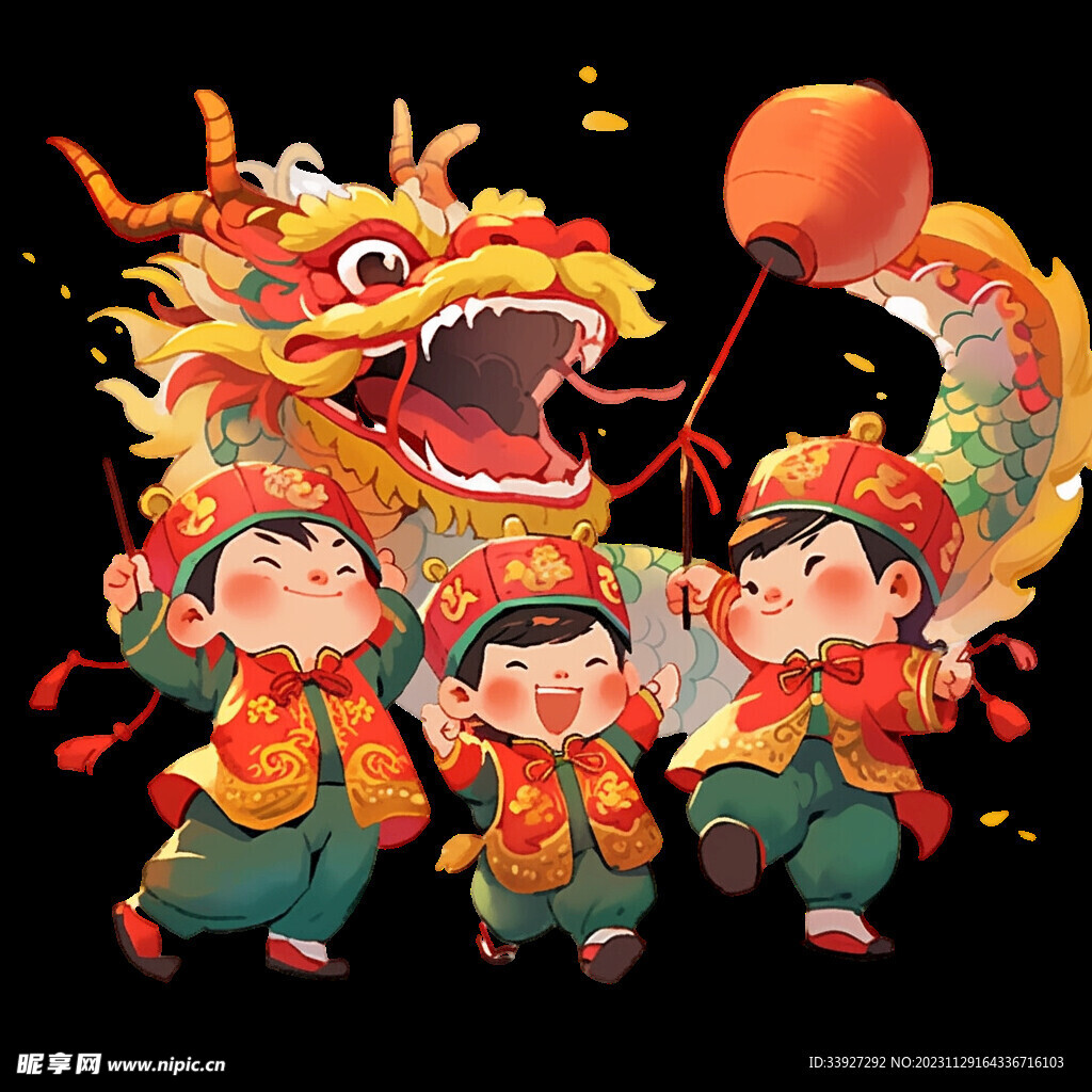 舞龙插画