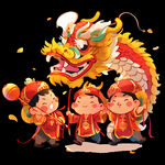 舞龙插画