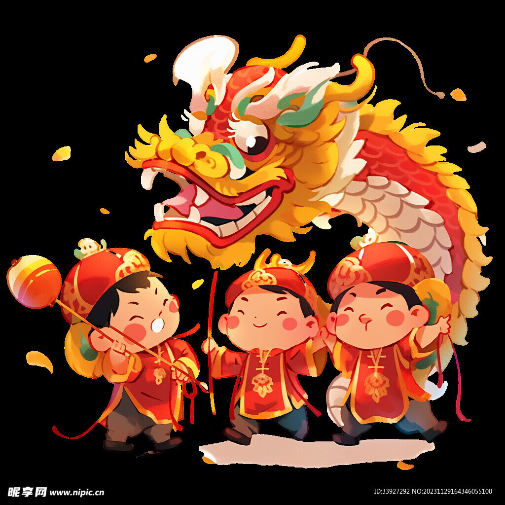 舞龙插画