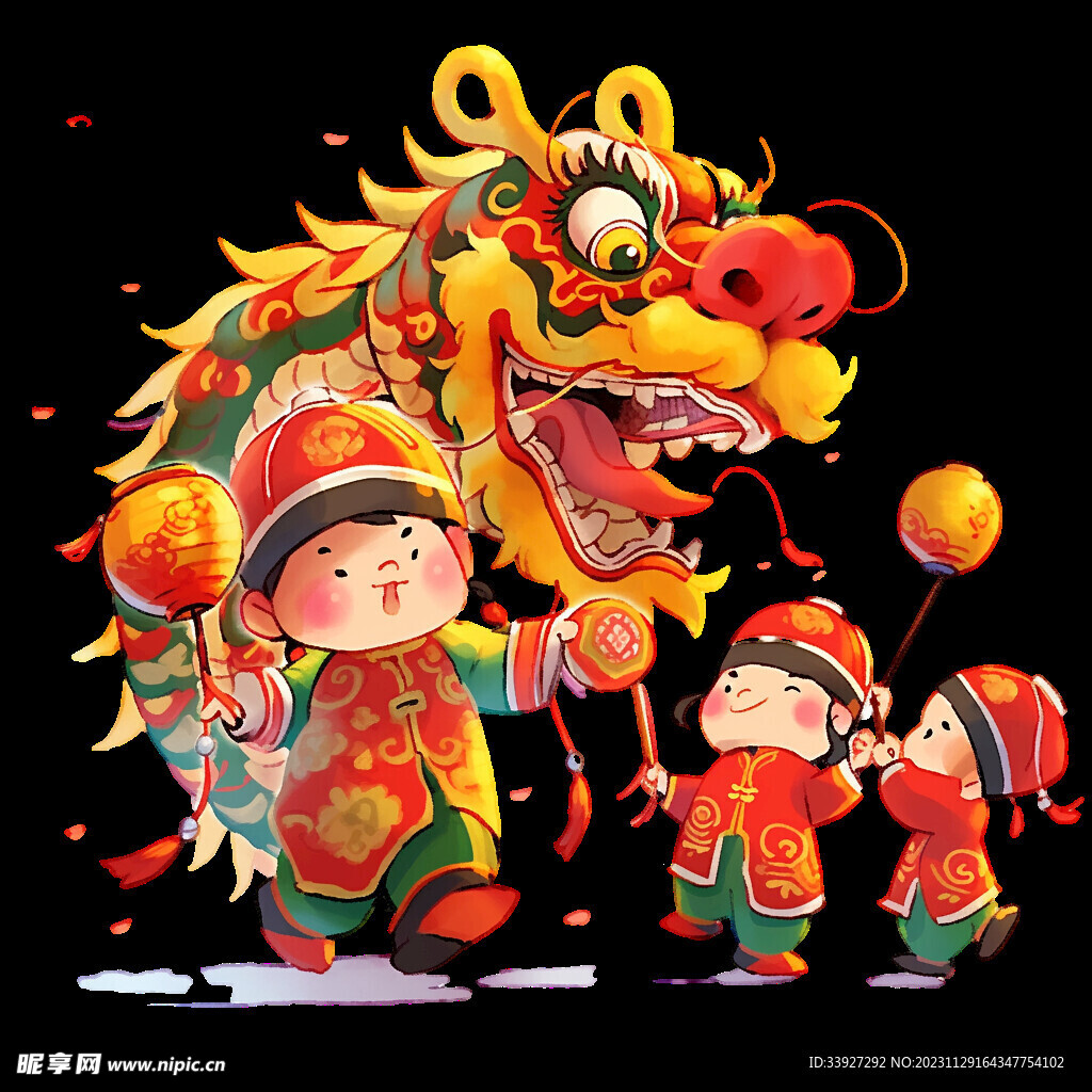 舞龙插画