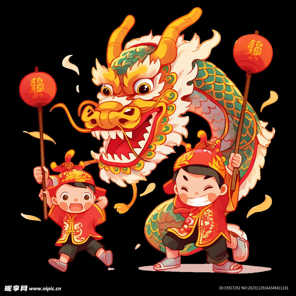 舞龙插画