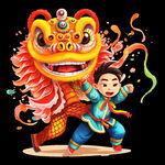 舞龙插画