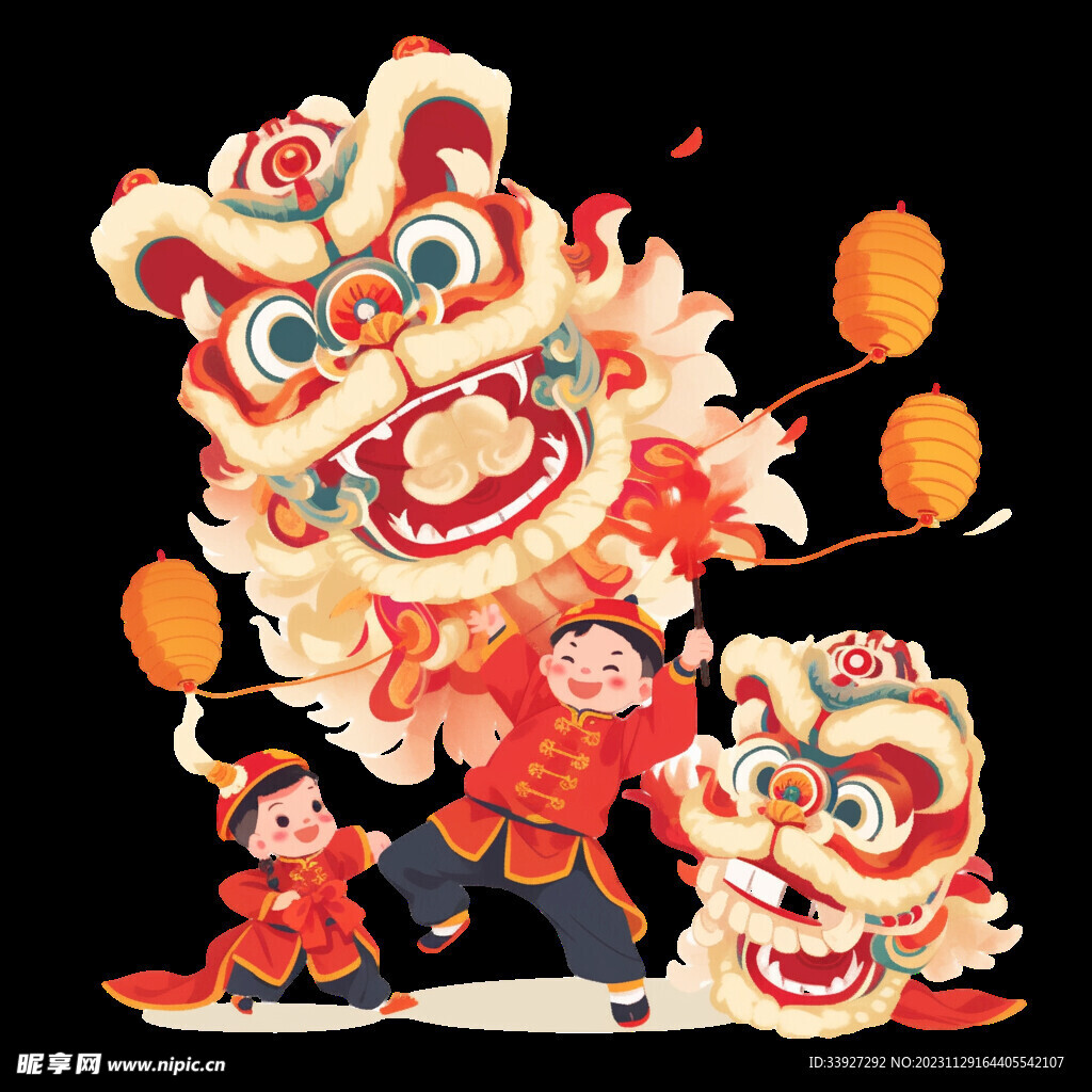 舞狮插画