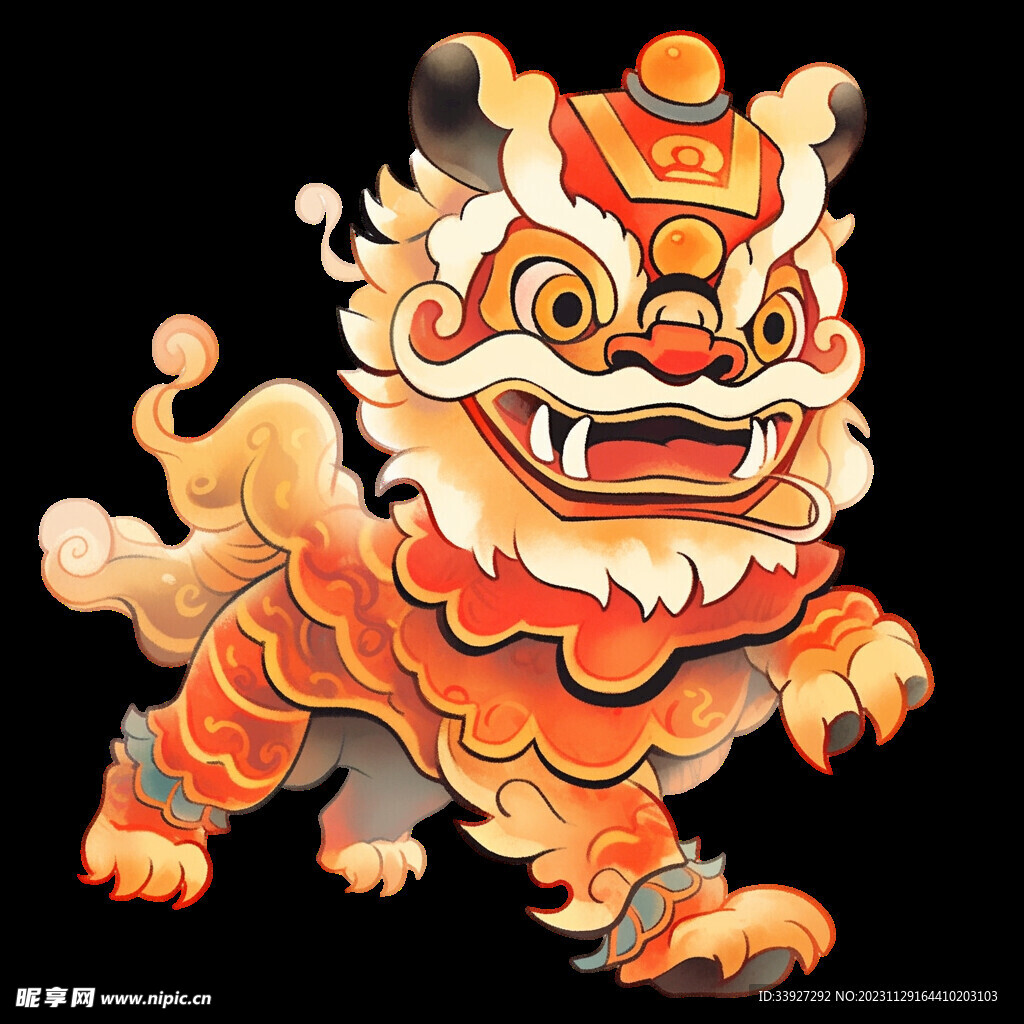 舞狮插画