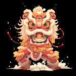 舞狮插画