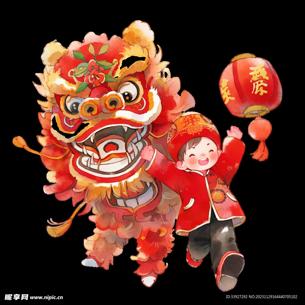舞狮插画