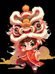 舞狮插画