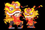 舞狮插画