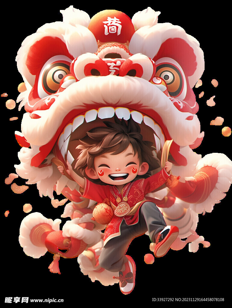 舞狮插画