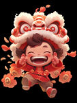 舞狮插画