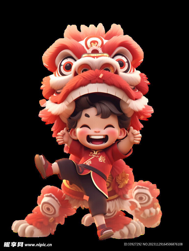 舞狮插画