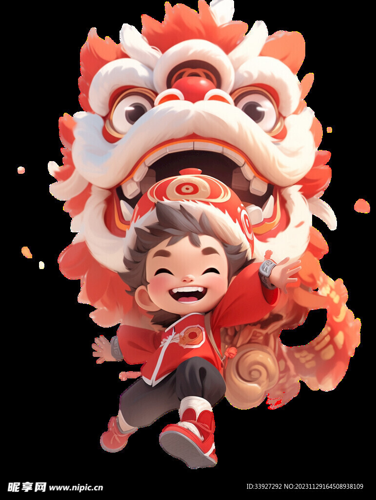 舞狮插画