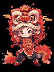 舞狮插画