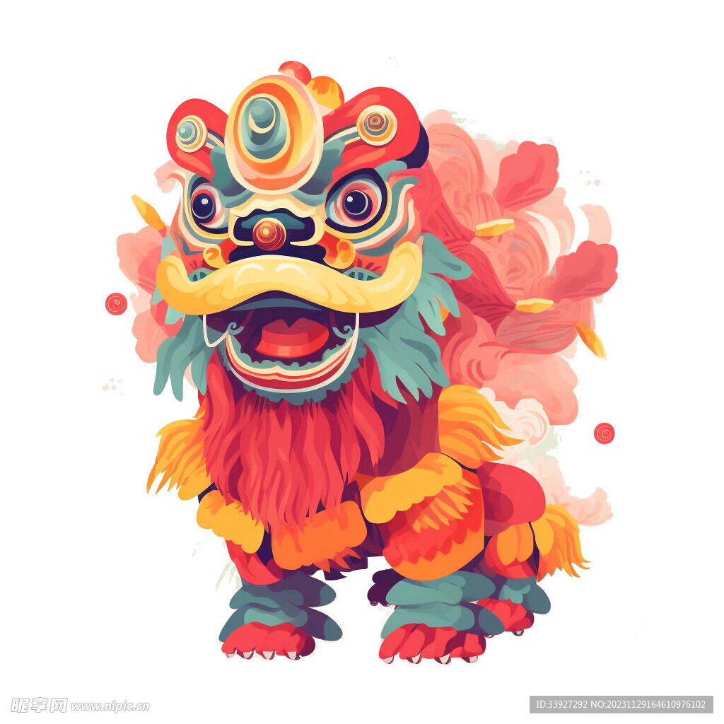 舞狮插画
