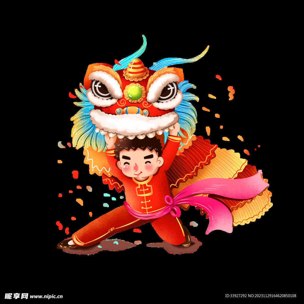 舞狮插画