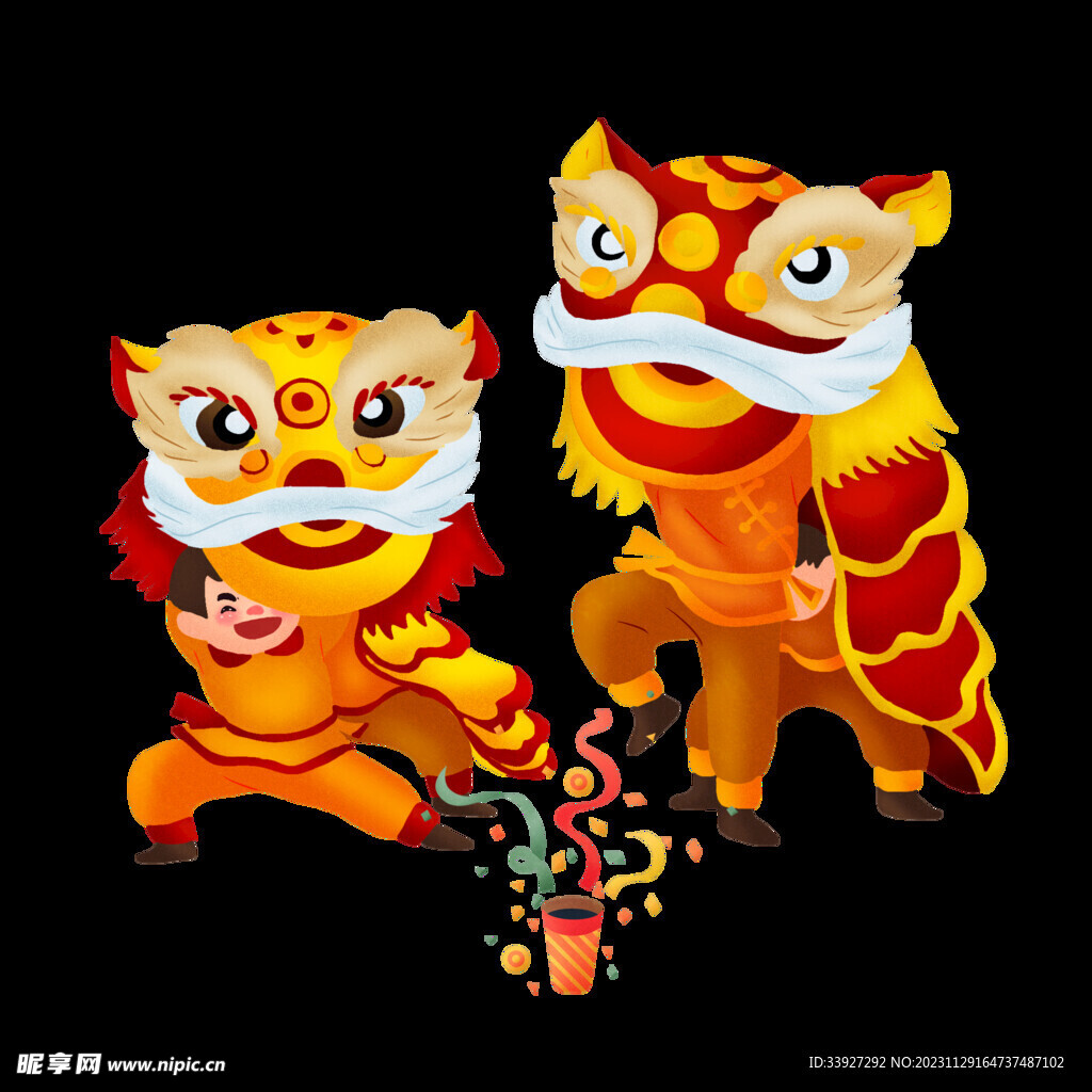 舞狮插画