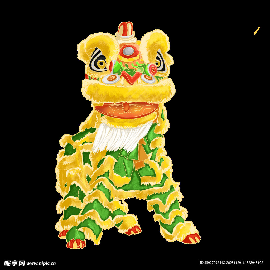 舞狮插画 