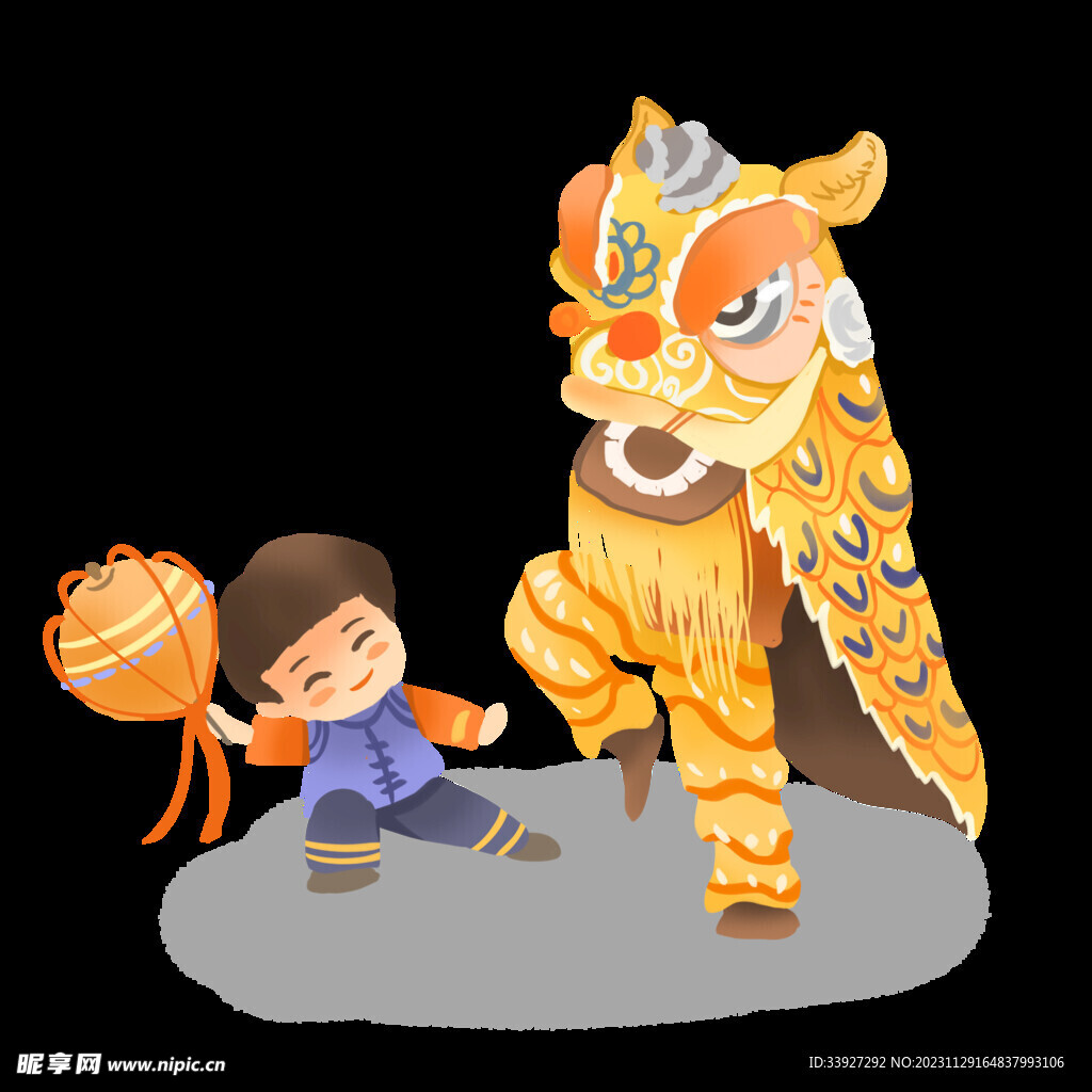 舞狮插画
