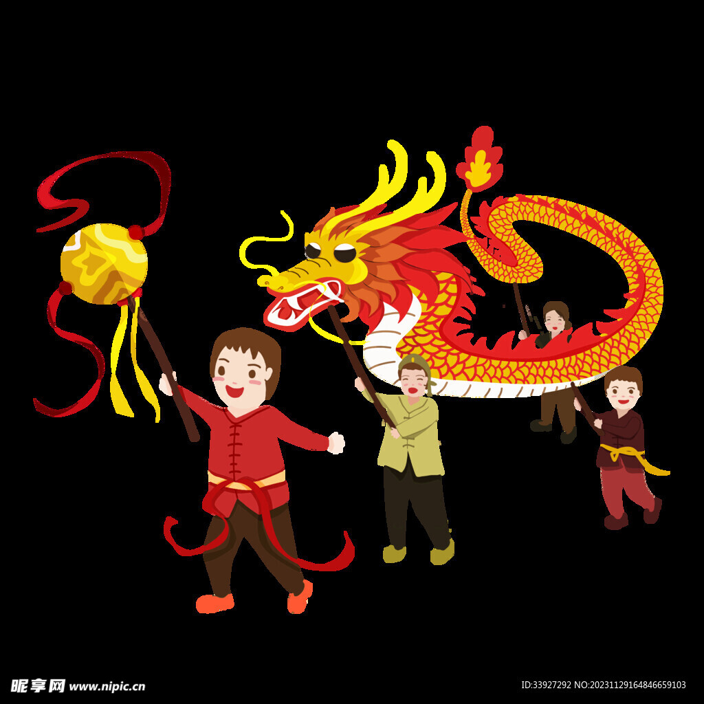 舞狮插画