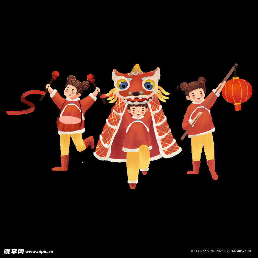舞狮插画