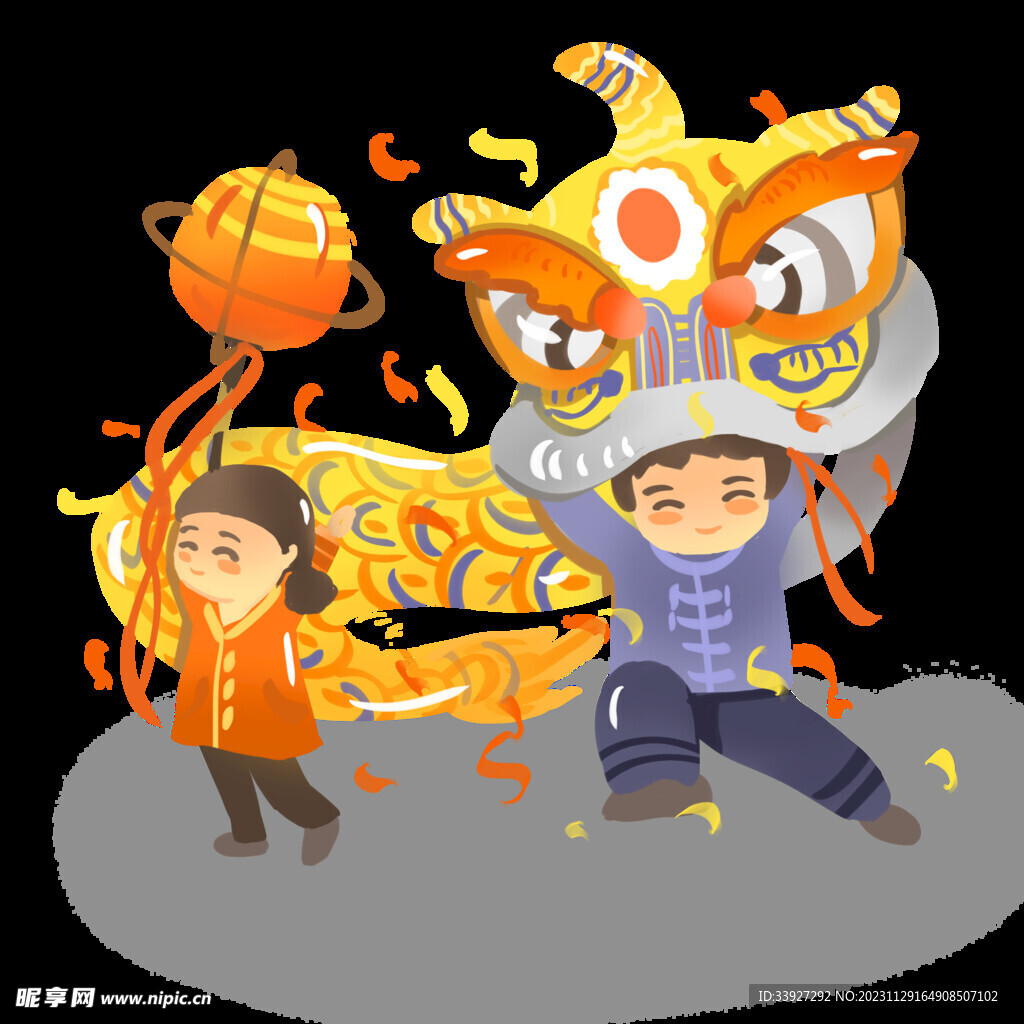 舞狮插画