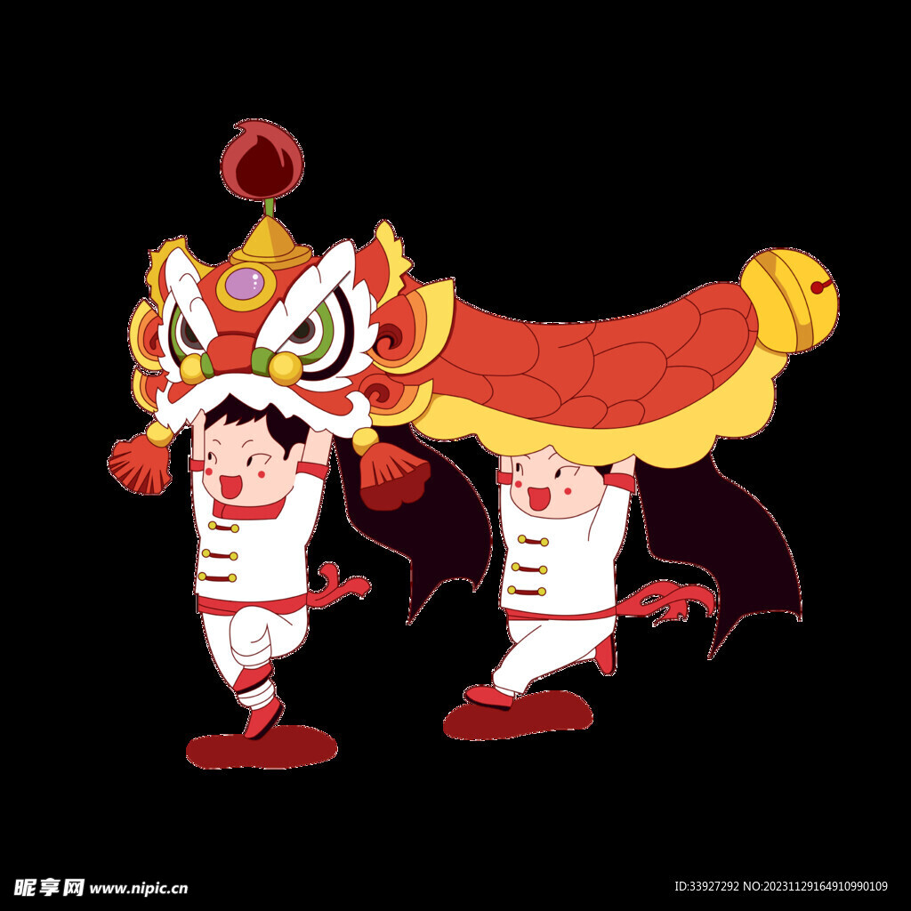 舞狮插画